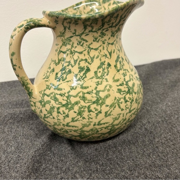 Vintage Robinson Ransbottom Spongeware Pottery Pitcher Jug - Picture 4 of 13